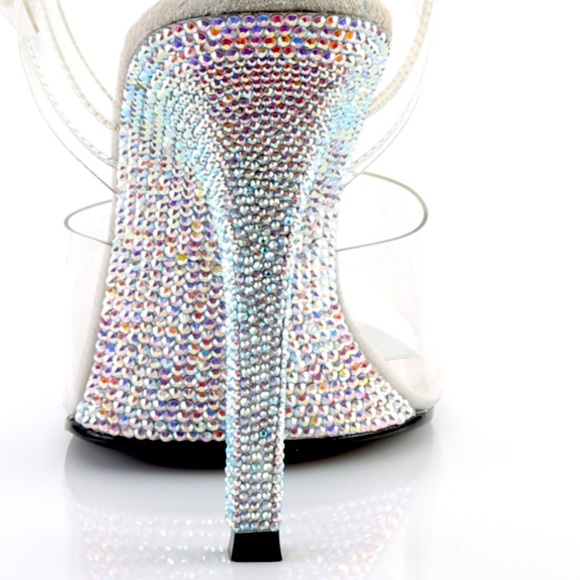Pleaser rhinestone encrusted heels size 8-9 - Picture 5 of 10